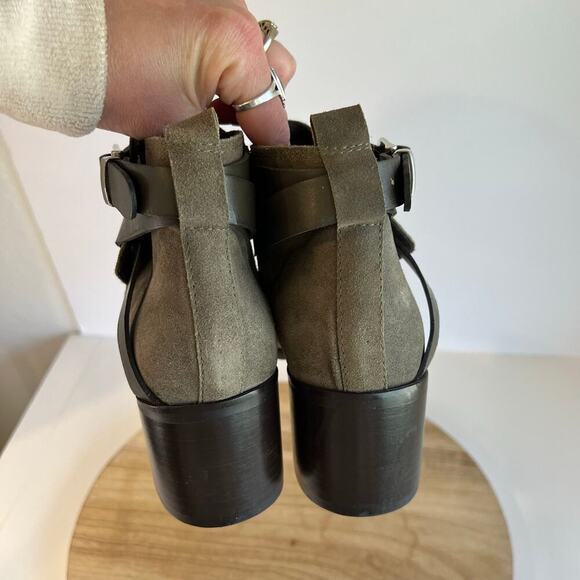 Charles David Italy Made Earth Tone Suede Leather Buckle Boot Size 39/8 - Picture 4 of 11